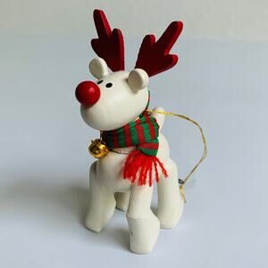 Vintage 1987 Avon Wooden Reindeer Ornament
